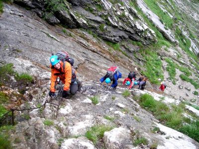 017-Zugspitzabstieg ueber die Leiter